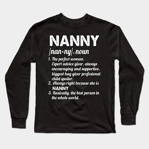 Nanny Like a Grandmother But So Much Cooler Definition Xmas Long Sleeve T-Shirt by julibirgit